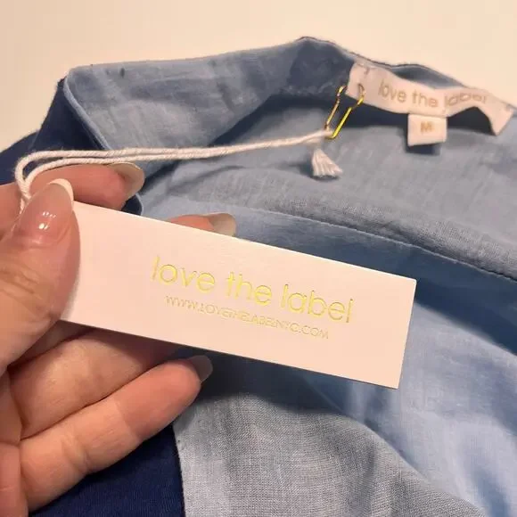 NWT Love the Label Cut Out Midi Dress in Blue Ombre Medium